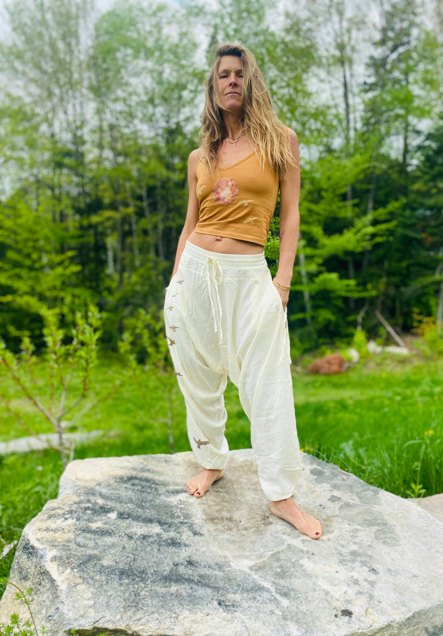 White Bird Buddha Pants