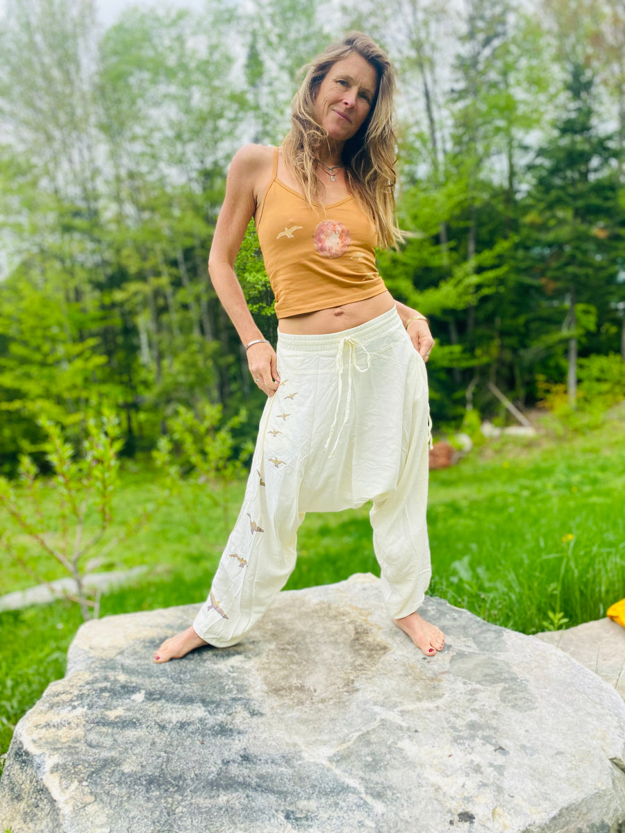 White Bird Buddha Pants