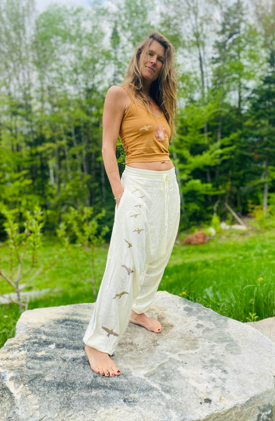 White Bird Buddha Pants