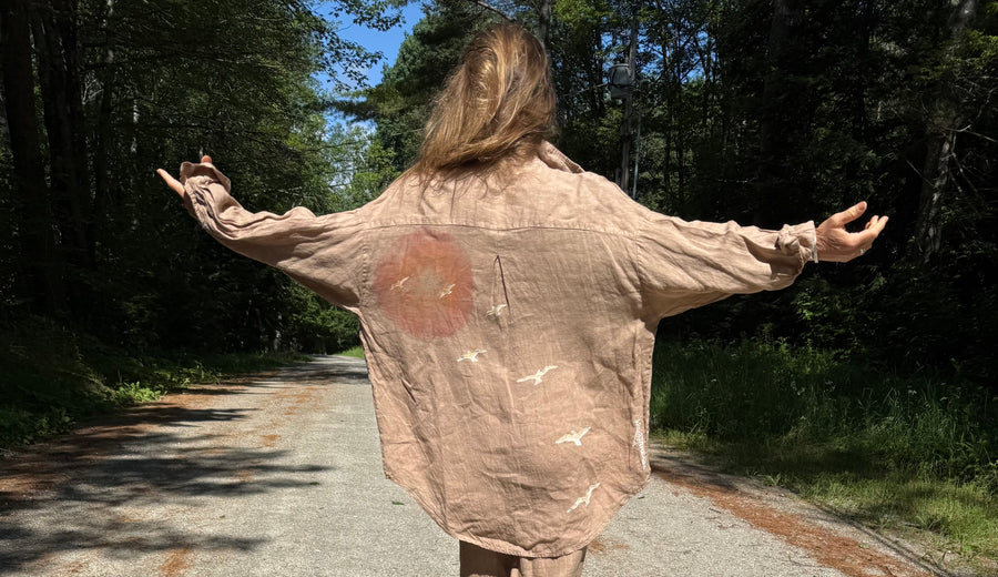 Linen Sun & Birds Shirt