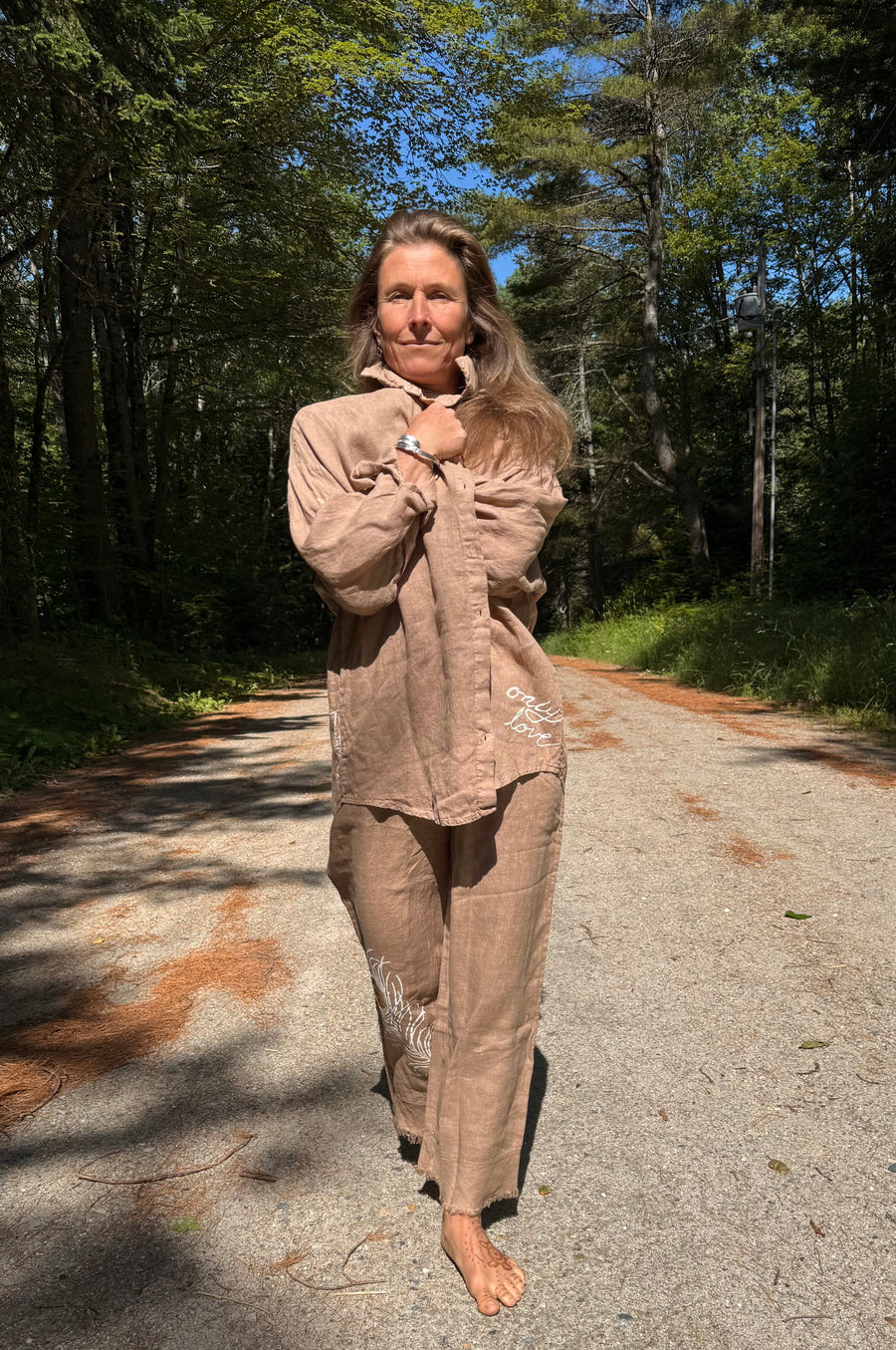 Linen Sun & Birds Shirt