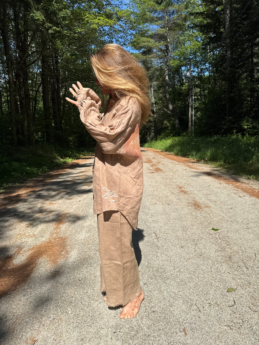 Linen Sun & Birds Shirt